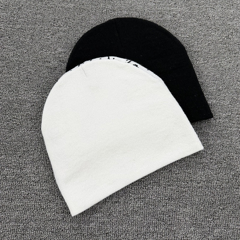 Gothic Allover Script Knit Beanie