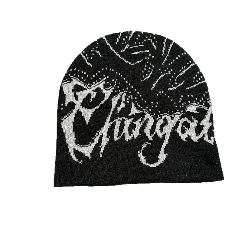 Gothic Allover Script Knit Beanie