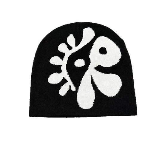 Abstract Flower Knit Beanie