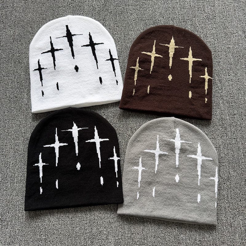 Falling Cross Knit Beanie