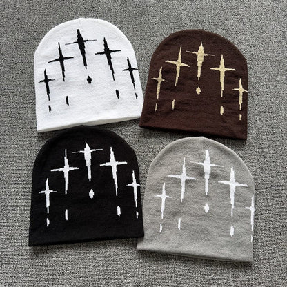 Falling Cross Knit Beanie