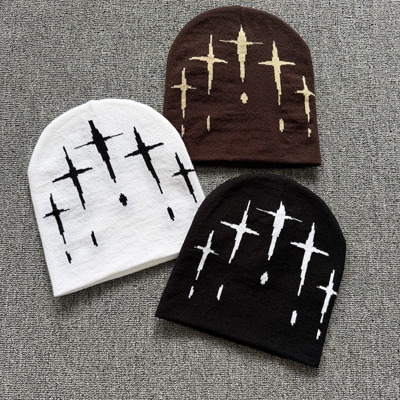 Falling Cross Knit Beanie