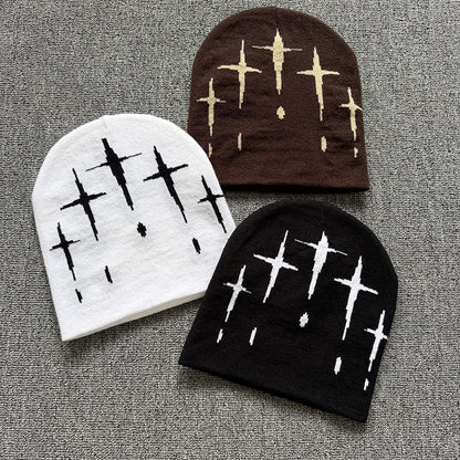 Falling Cross Knit Beanie