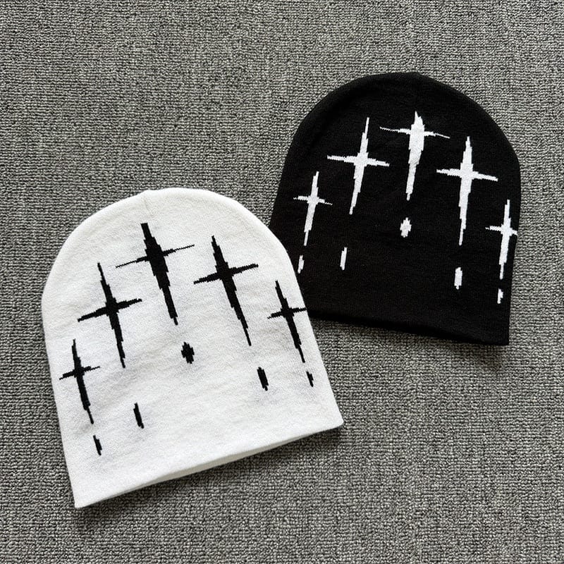 Falling Cross Knit Beanie