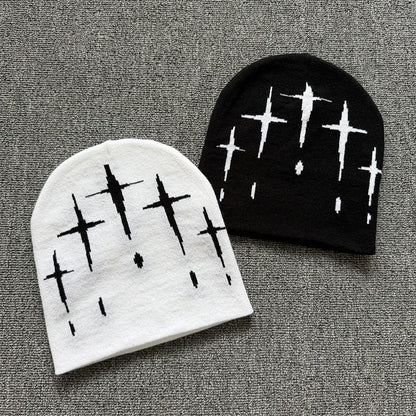 Falling Cross Knit Beanie