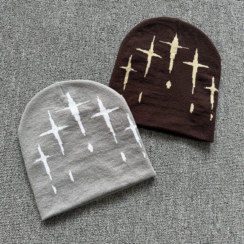 Falling Cross Knit Beanie
