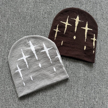 Falling Cross Knit Beanie