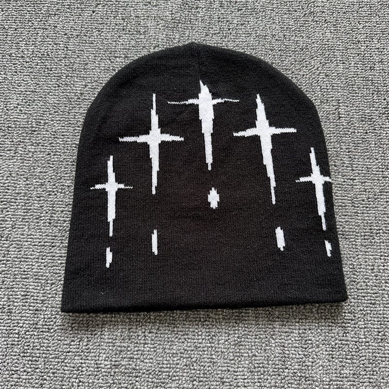 Falling Cross Knit Beanie