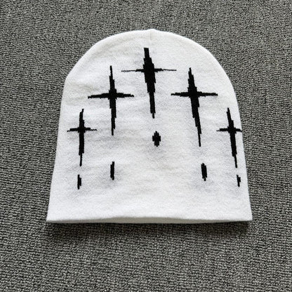 Falling Cross Knit Beanie