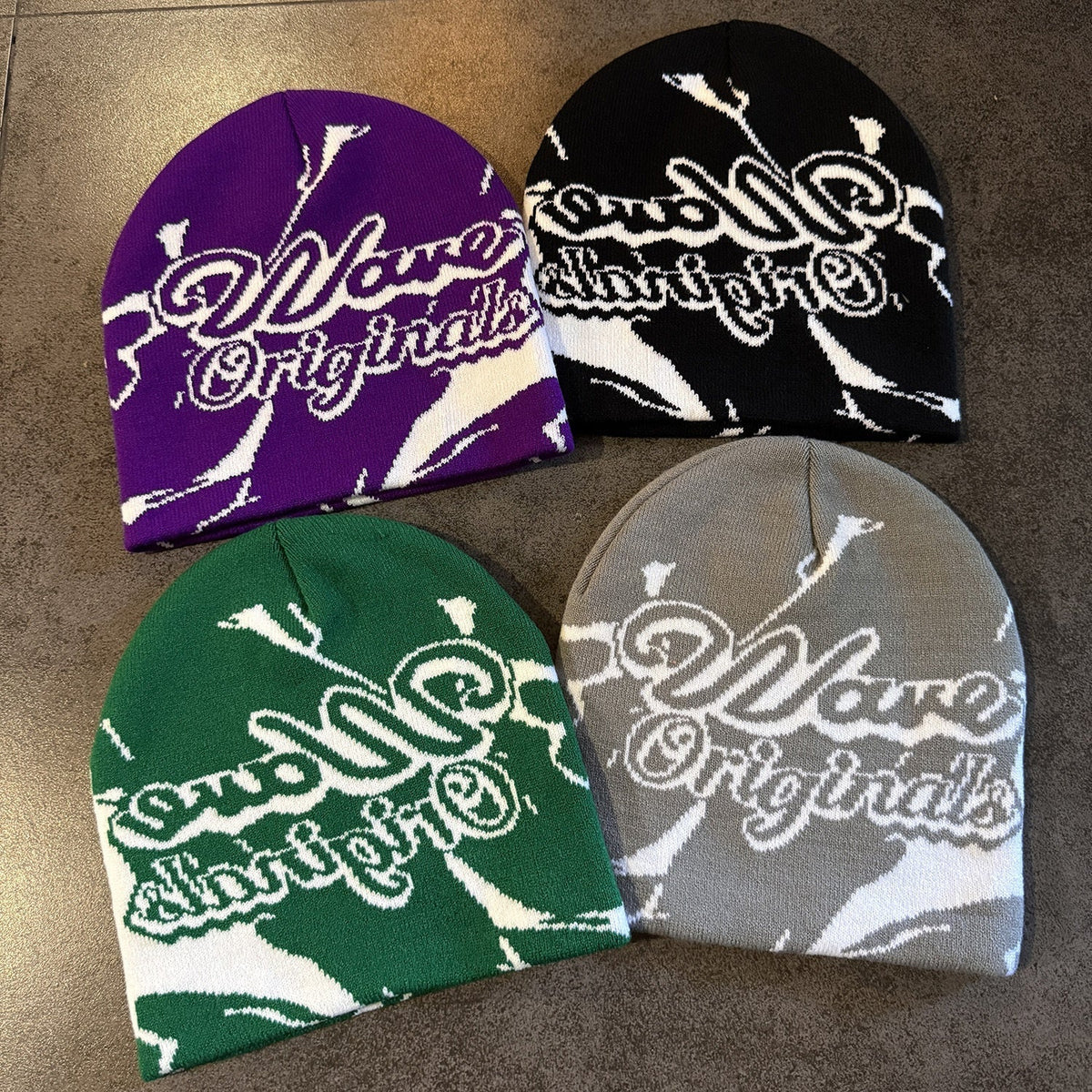 Wave Original Script Knit Beanie