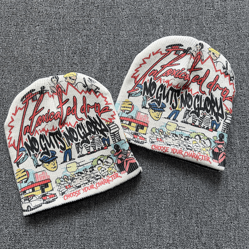 Urban Graffiti Knit Beanie Multicolor