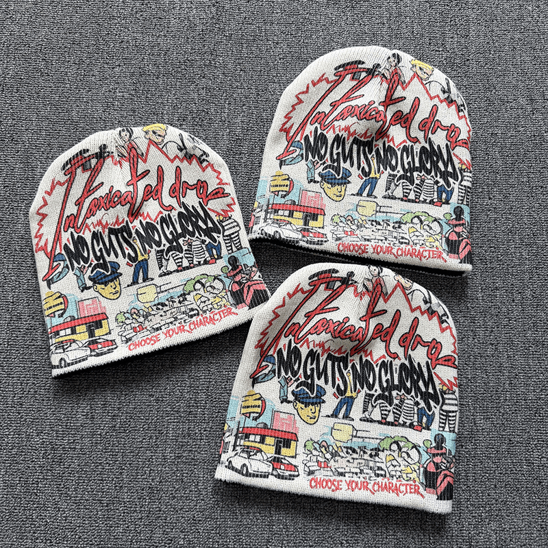 Urban Graffiti Knit Beanie Multicolor