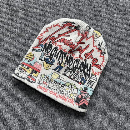 Urban Graffiti Knit Beanie Multicolor
