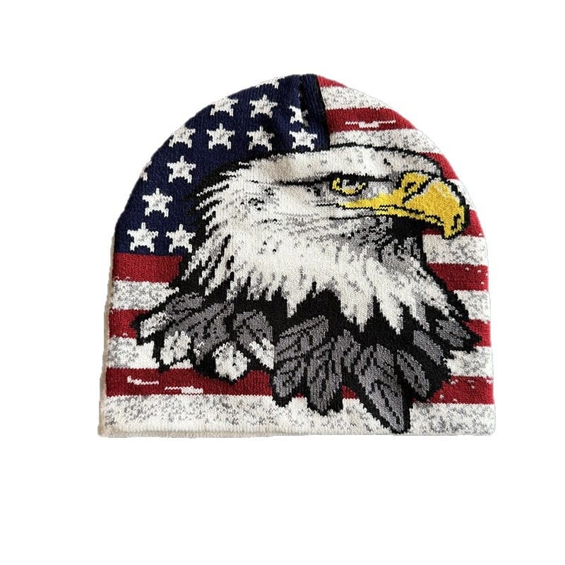 American Eagle Flag Knit Beanie Multicolor