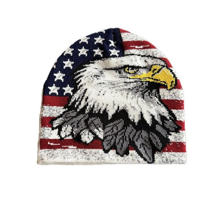 American Eagle Flag Knit Beanie Multicolor