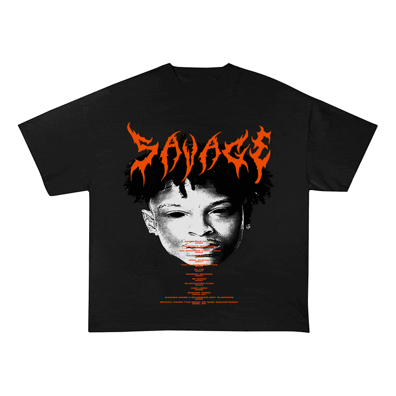 RDMCLOTHINGART tapestry hoodie 21 SAVAGE HEAVY WEIGHT COTTON TEE-8882