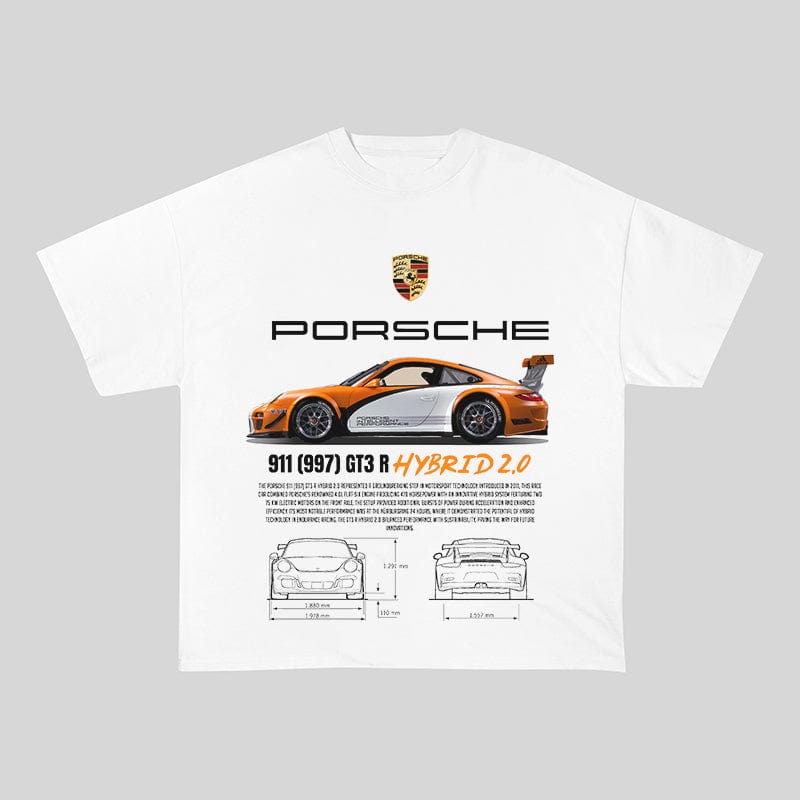 RDMCLOTHINGART tapestry hoodie 911 997 GT3 HYBRID 2.0 HEAVY COTTON TEES-9387