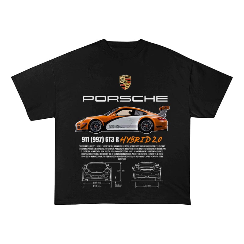 RDMCLOTHINGART tapestry hoodie 911 997 GT3 HYBRID 2.0 HEAVY COTTON TEES-9388
