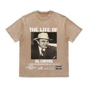RDMCLOTHINGART tapestry hoodie AL CAPONE HEAVY WEIGHT COTTON TEE-8818