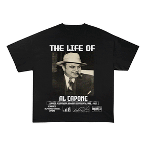 RDMCLOTHINGART tapestry hoodie AL CAPONE HEAVY WEIGHT COTTON TEE-8818