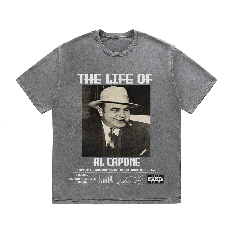 RDMCLOTHINGART tapestry hoodie AL CAPONE HEAVY WEIGHT COTTON TEE-8818