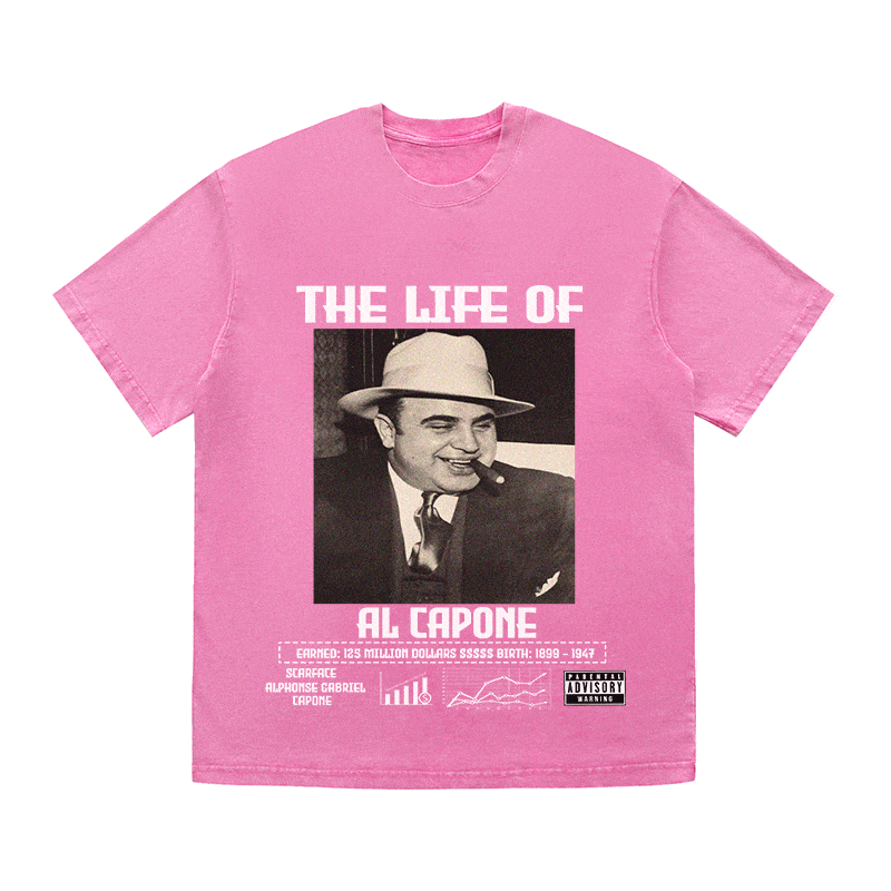 RDMCLOTHINGART tapestry hoodie AL CAPONE HEAVY WEIGHT COTTON TEE-8818