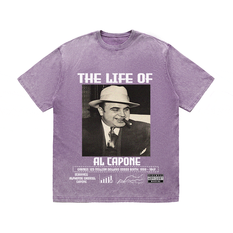 RDMCLOTHINGART tapestry hoodie AL CAPONE HEAVY WEIGHT COTTON TEE-8818