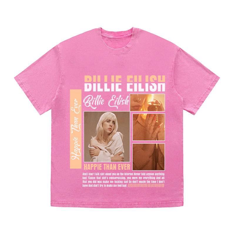 RDMCLOTHINGART tapestry hoodie BILLIE EILISH HEAVY WEIGHT COTTON TEE-8990