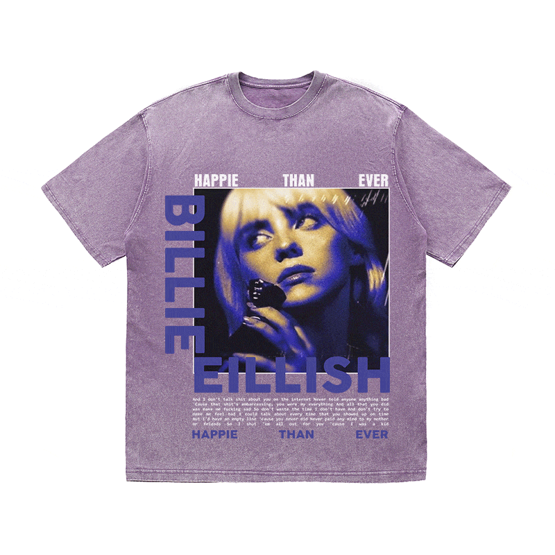 RDMCLOTHINGART tapestry hoodie BILLIE EILLISH HEAVY WEIGHT COTTON TEE-8991