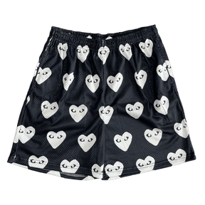 BLACK CDG MESH SHORTS-8732 - RDMCLOTHINGART