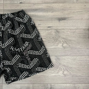 BLACK GY TAPESTRY SHORTS - RDMCLOTHINGART