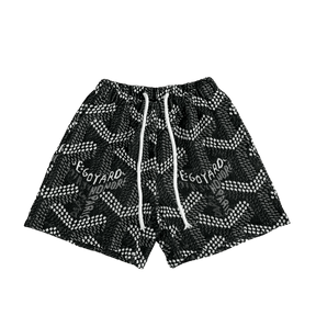 BLACK GY TAPESTRY SHORTS - RDMCLOTHINGART