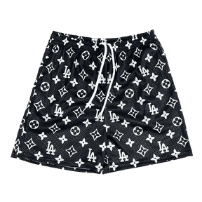 BLACK LA MESH SHORTS-8670 - RDMCLOTHINGART