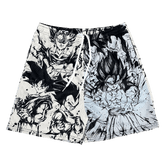 BLACK&WHITE GOKU MESH SHORTS-8665 - RDMCLOTHINGART