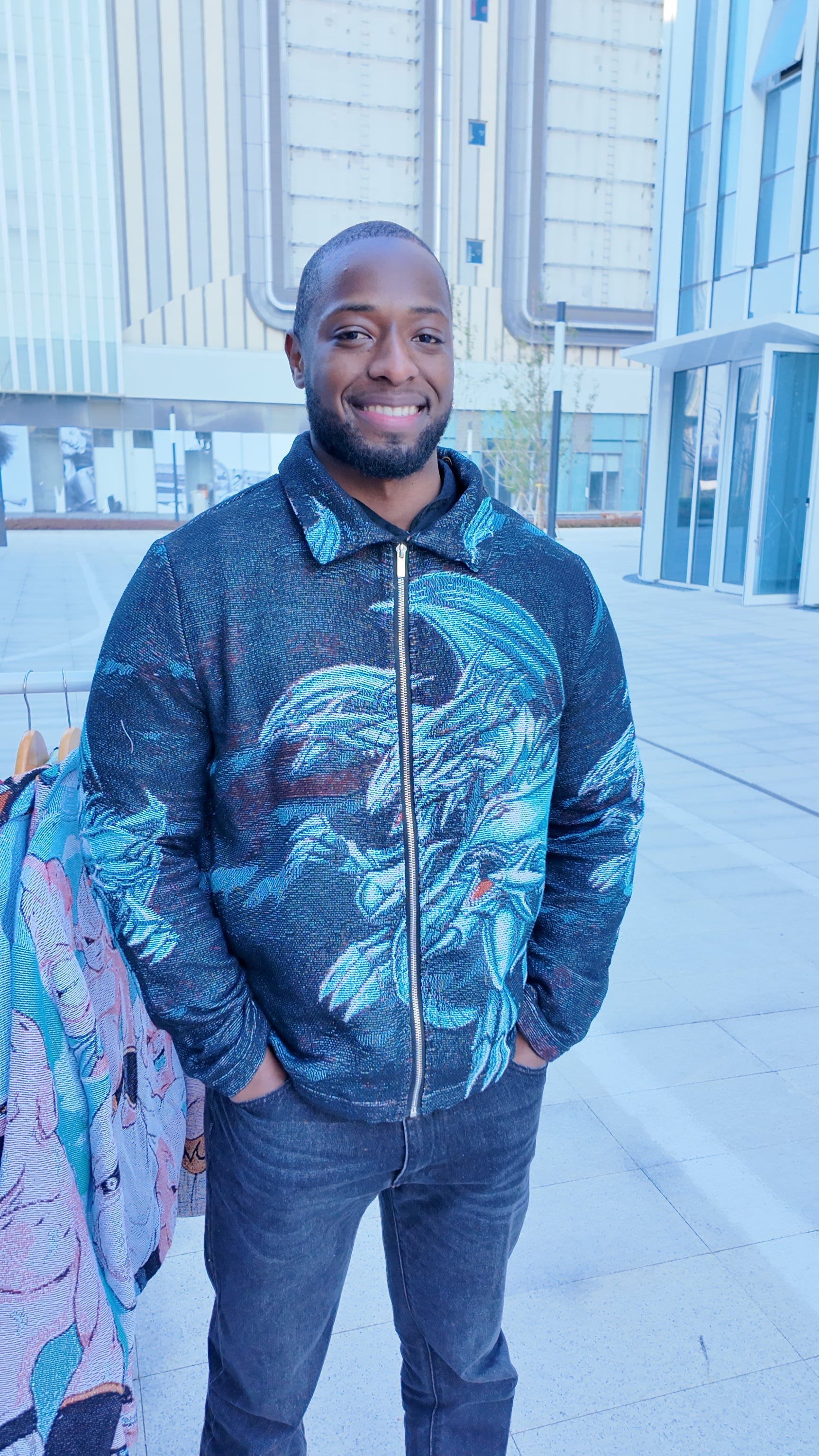 BLUE EYES WHITE DRAGON TAPESTRY JACKET - RDMCLOTHINGART