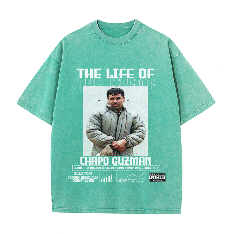 RDMCLOTHINGART tapestry hoodie CHAPO GUZMAN HEAVY WEIGHT COTTON TEE-8819