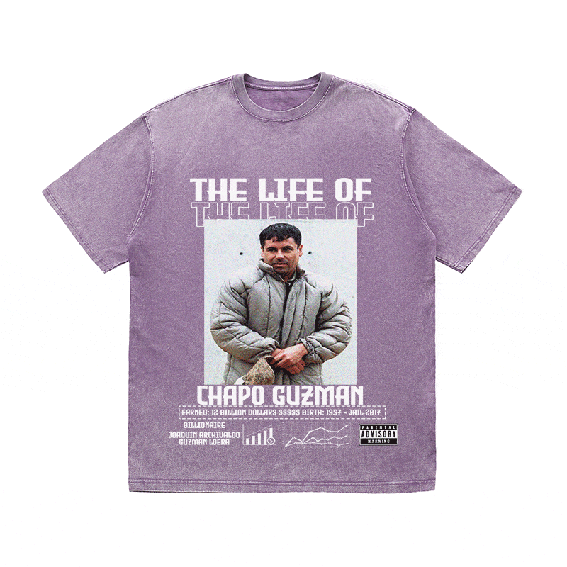 RDMCLOTHINGART tapestry hoodie CHAPO GUZMAN HEAVY WEIGHT COTTON TEE-8819