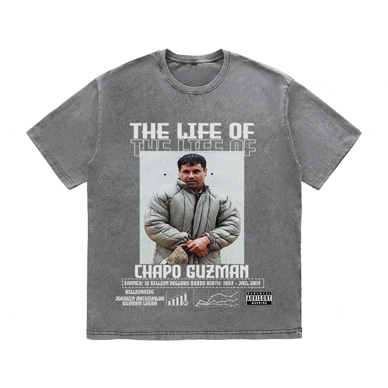 RDMCLOTHINGART tapestry hoodie CHAPO GUZMAN HEAVY WEIGHT COTTON TEE-8819