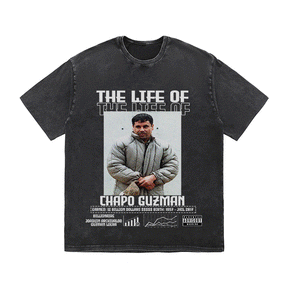 RDMCLOTHINGART tapestry hoodie CHAPO GUZMAN HEAVY WEIGHT COTTON TEE-8819
