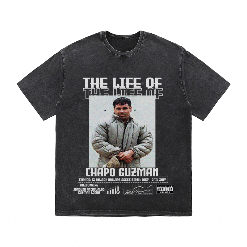 RDMCLOTHINGART tapestry hoodie CHAPO GUZMAN HEAVY WEIGHT COTTON TEE-8819