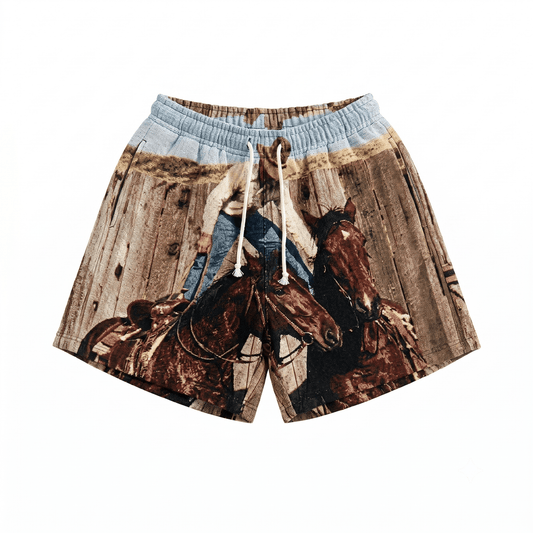 RDMCLOTHINGART tapestry hoodie COWBOY TAPESTRY SHORTS