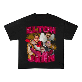 RDMCLOTHINGART tapestry hoodie ELTON JOHN HEAVY WEIGHT COTTON TEE-9123