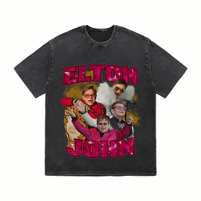 RDMCLOTHINGART tapestry hoodie ELTON JOHN HEAVY WEIGHT COTTON TEE-9123