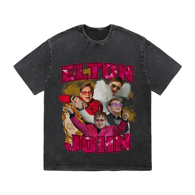 RDMCLOTHINGART tapestry hoodie ELTON JOHN HEAVY WEIGHT COTTON TEE-9123