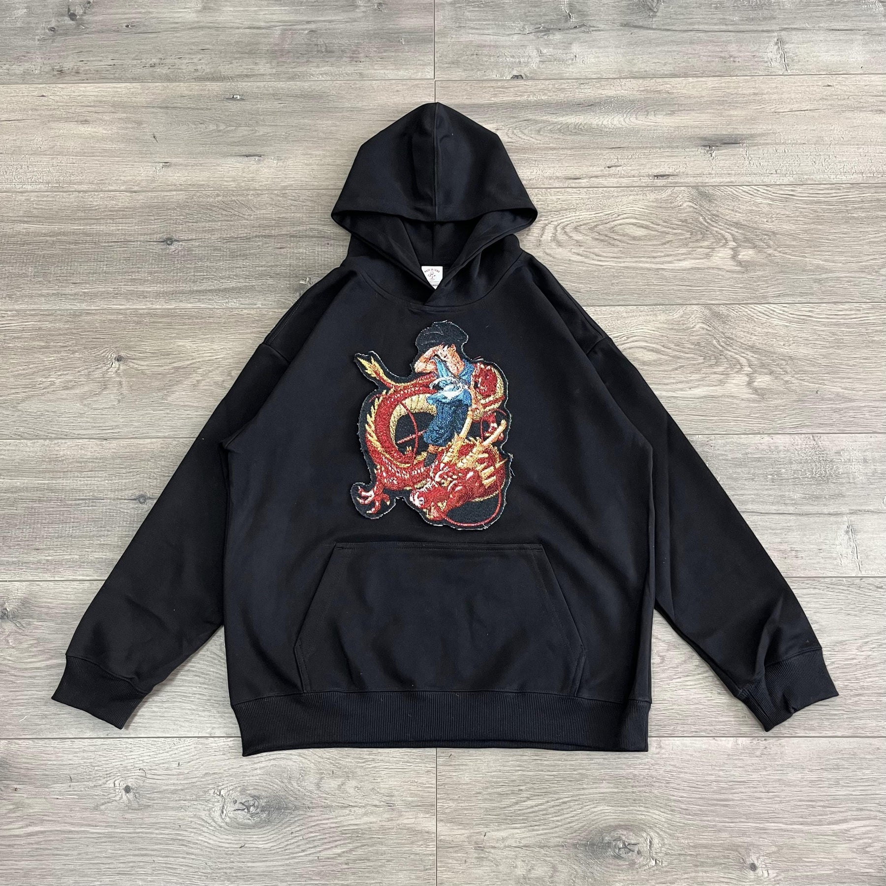 GOKU RED DRAGON TAPESTRY PATCH HOODIE-9076 - RDMCLOTHINGART
