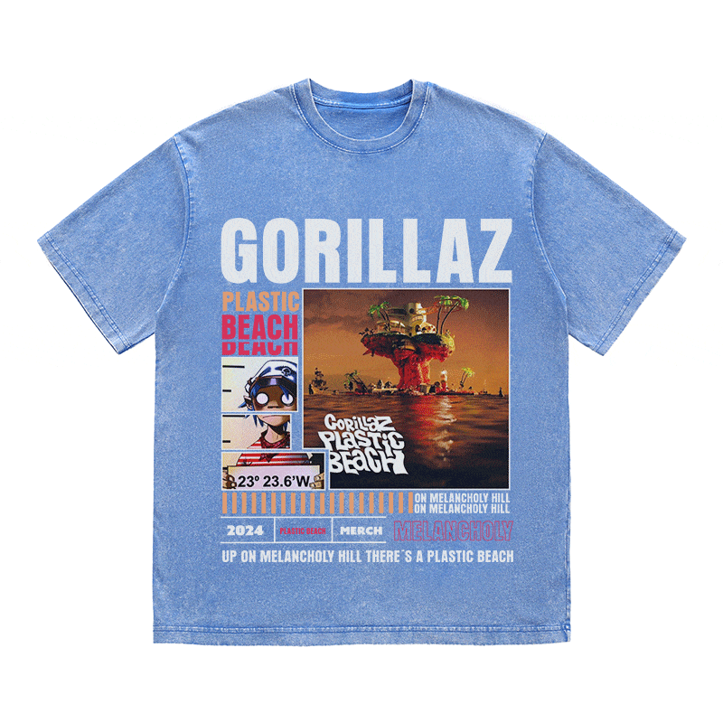 RDMCLOTHINGART tapestry hoodie GORILLAZ HEAVY WEIGHT COTTON TEE-8998