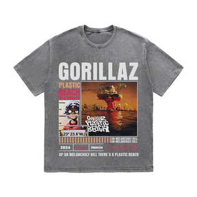 RDMCLOTHINGART tapestry hoodie GORILLAZ HEAVY WEIGHT COTTON TEE-8998