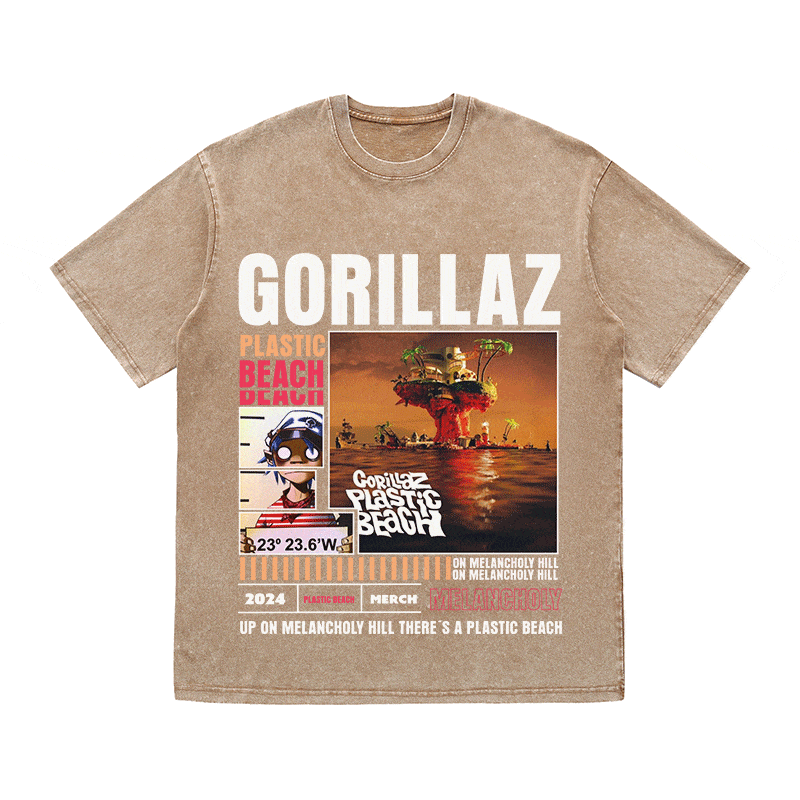 RDMCLOTHINGART tapestry hoodie GORILLAZ HEAVY WEIGHT COTTON TEE-8998