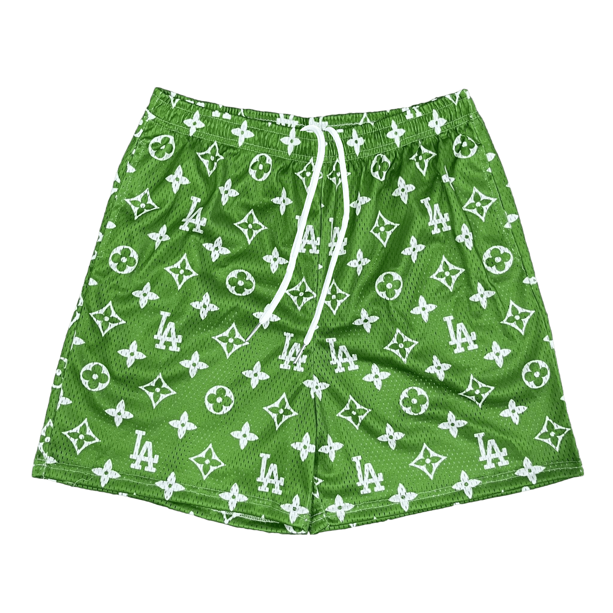 GREEN LA MESH SHORTS-8676 - RDMCLOTHINGART