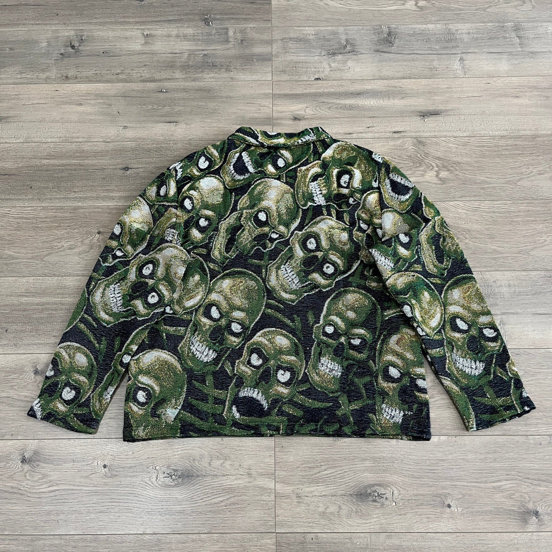 RDMCLOTHINGART tapestry hoodie GREEN SKULL Tapestry JACKET